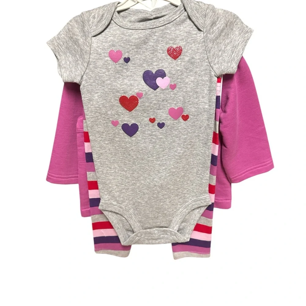 Carter's  Baby three piece set with pink Cardigan